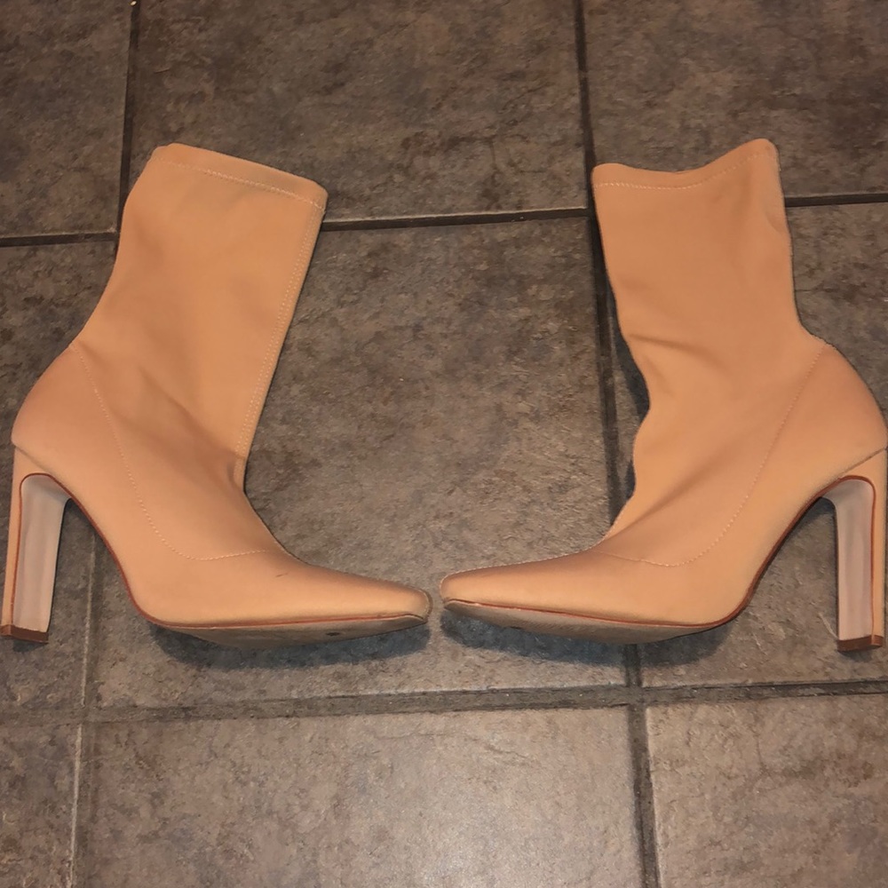 Nude Silky Sock Boots